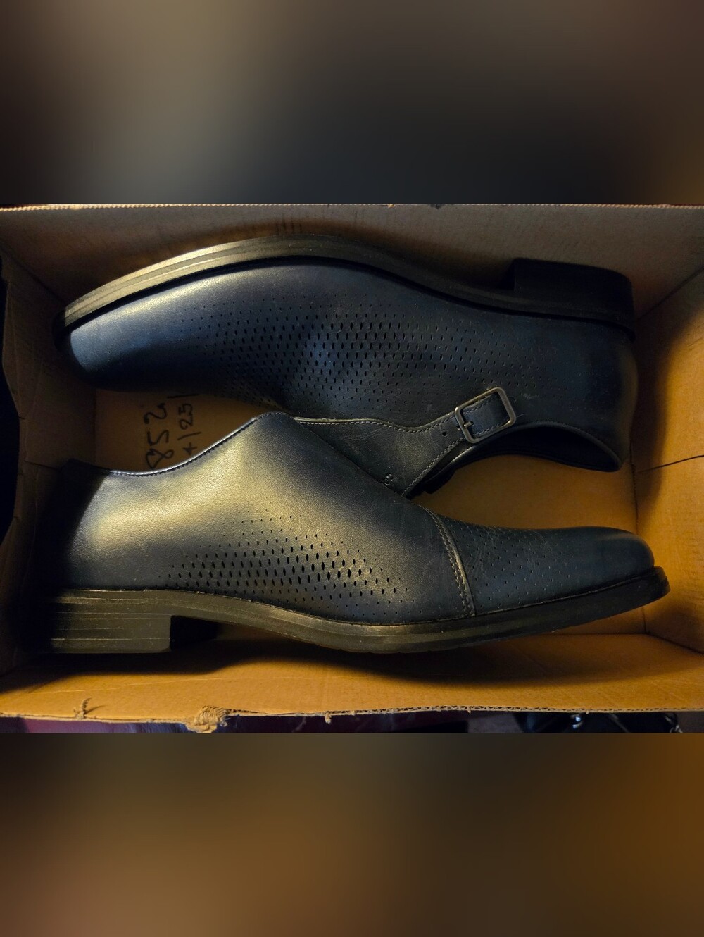 Cole Haan Washington Grand Laser Monk Strap Navy Blazer Reverse Mens 10.5 Size